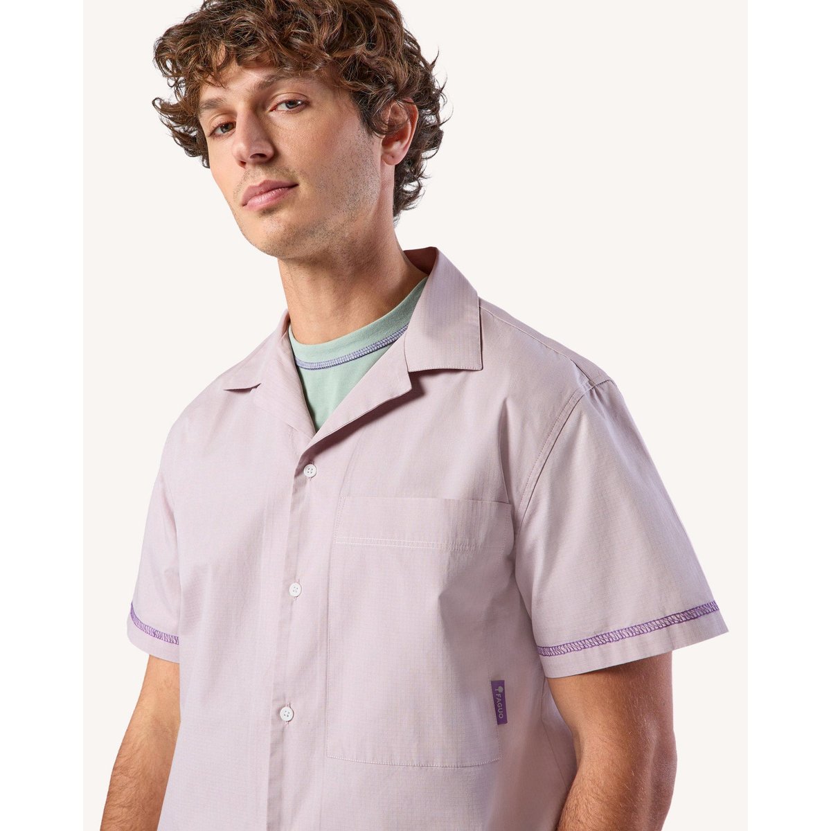 Chemise MILLOT rose grisé, FAGUO