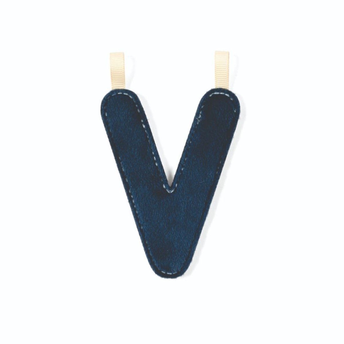 Lettre en tissu phosphorescente V bleu, LILLIPUTIENS