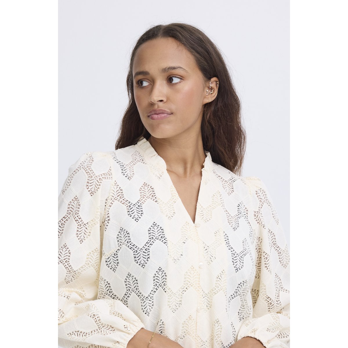 Long sleeve shirt beige birch, ICHI