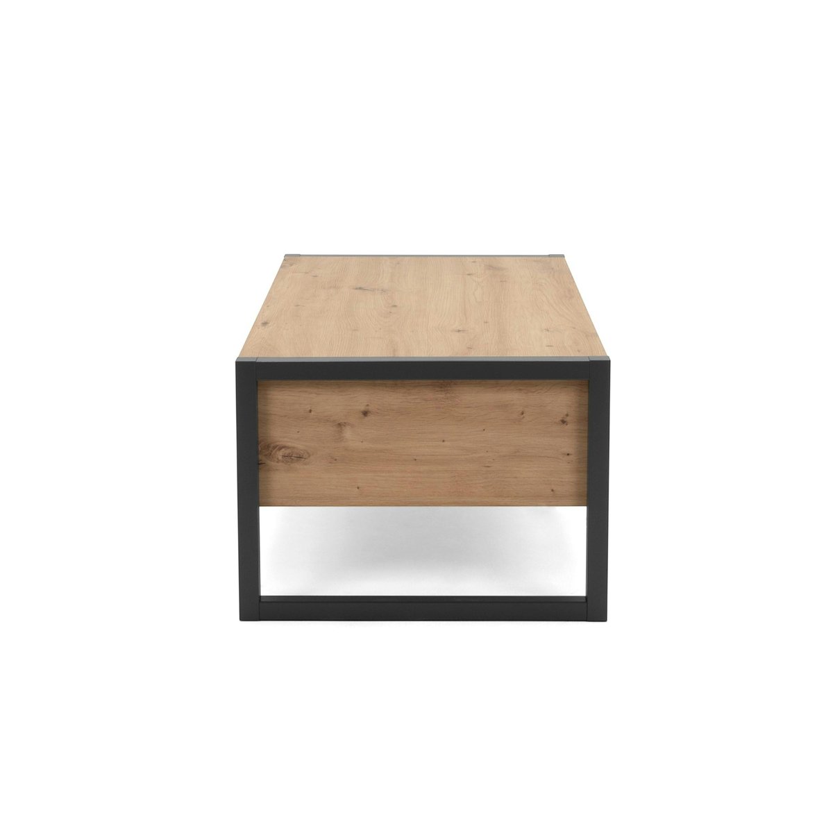 Table basse rectangulaire avec niche et tiroir ALVA chêne, PIER IMPORT