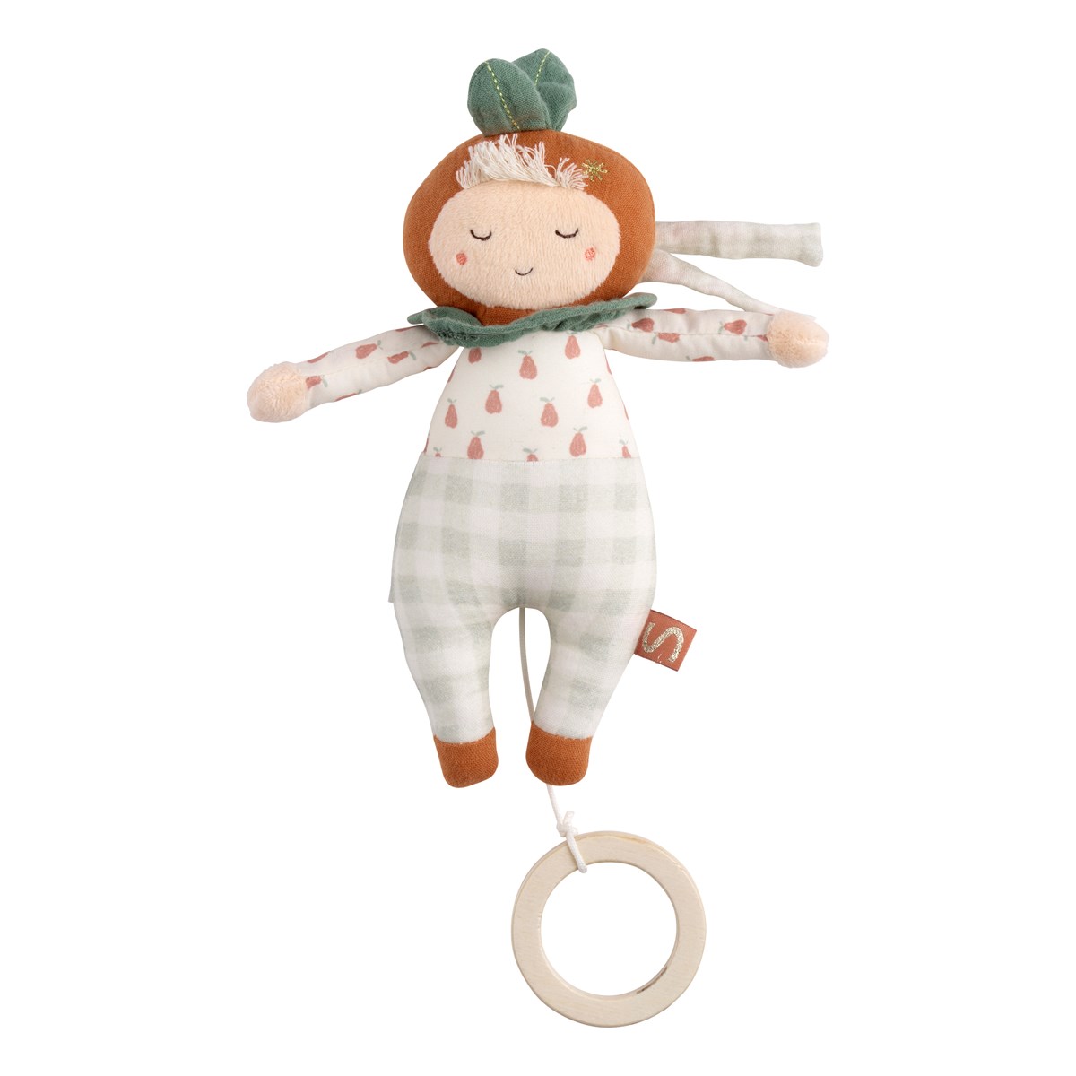 Peluche musicale jardinier en coton vert, SAUTHON