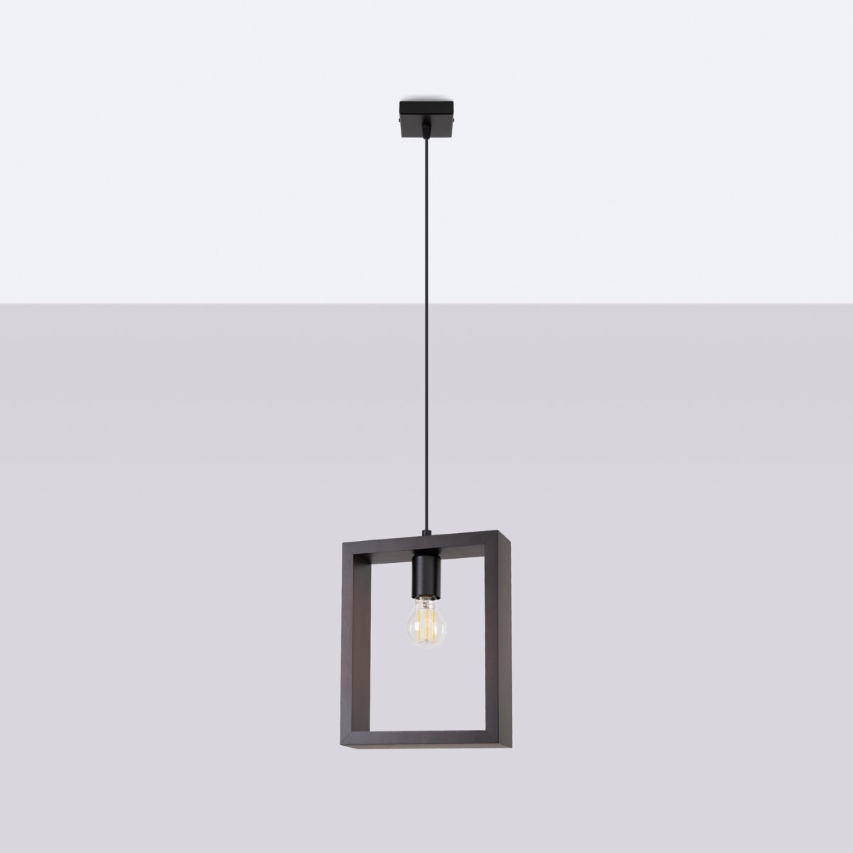 Suspension Acier Wengé E27 1 Aries marron, EDEN