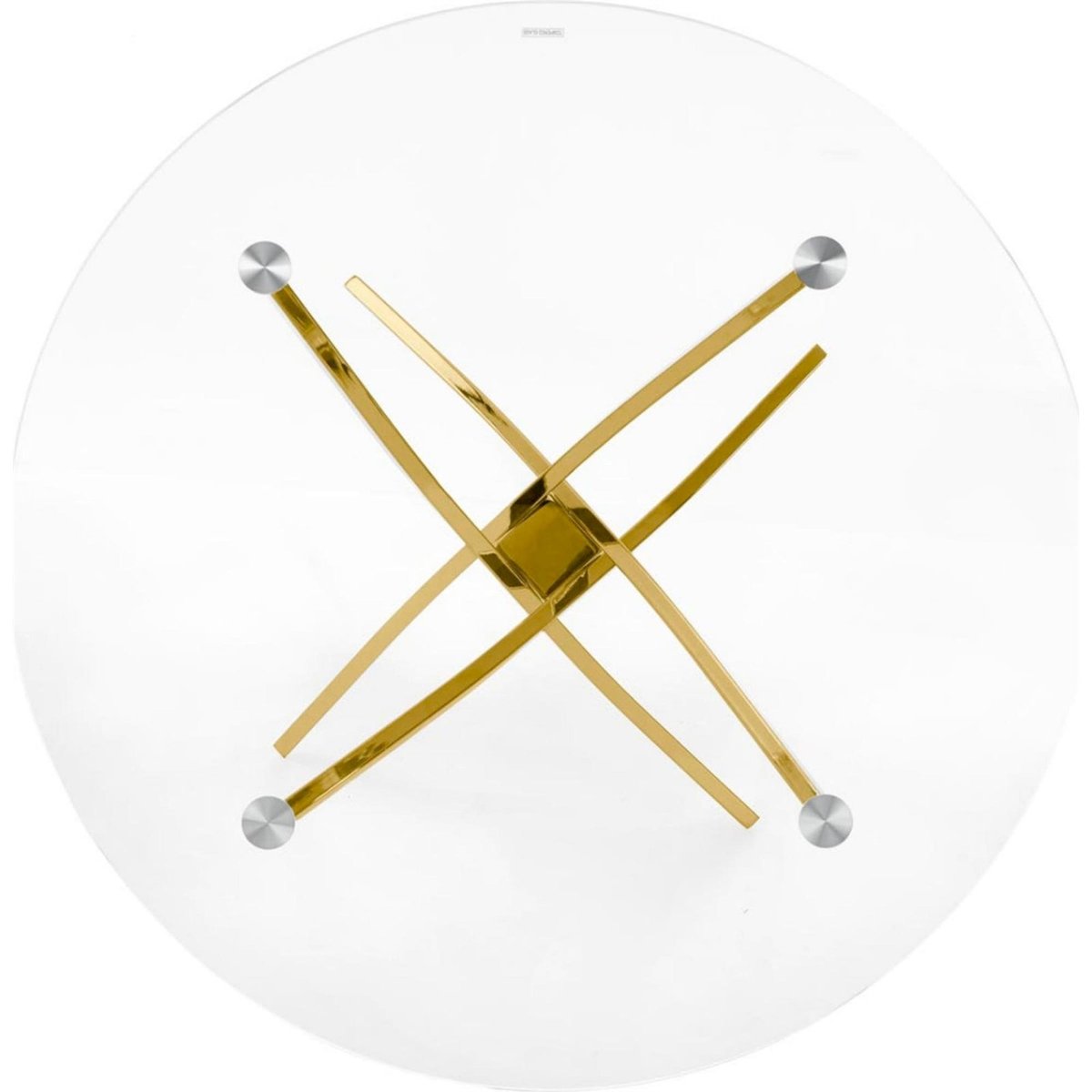 Table ronde en verre collection SAIME doré et transparent, RECOLLECTION
