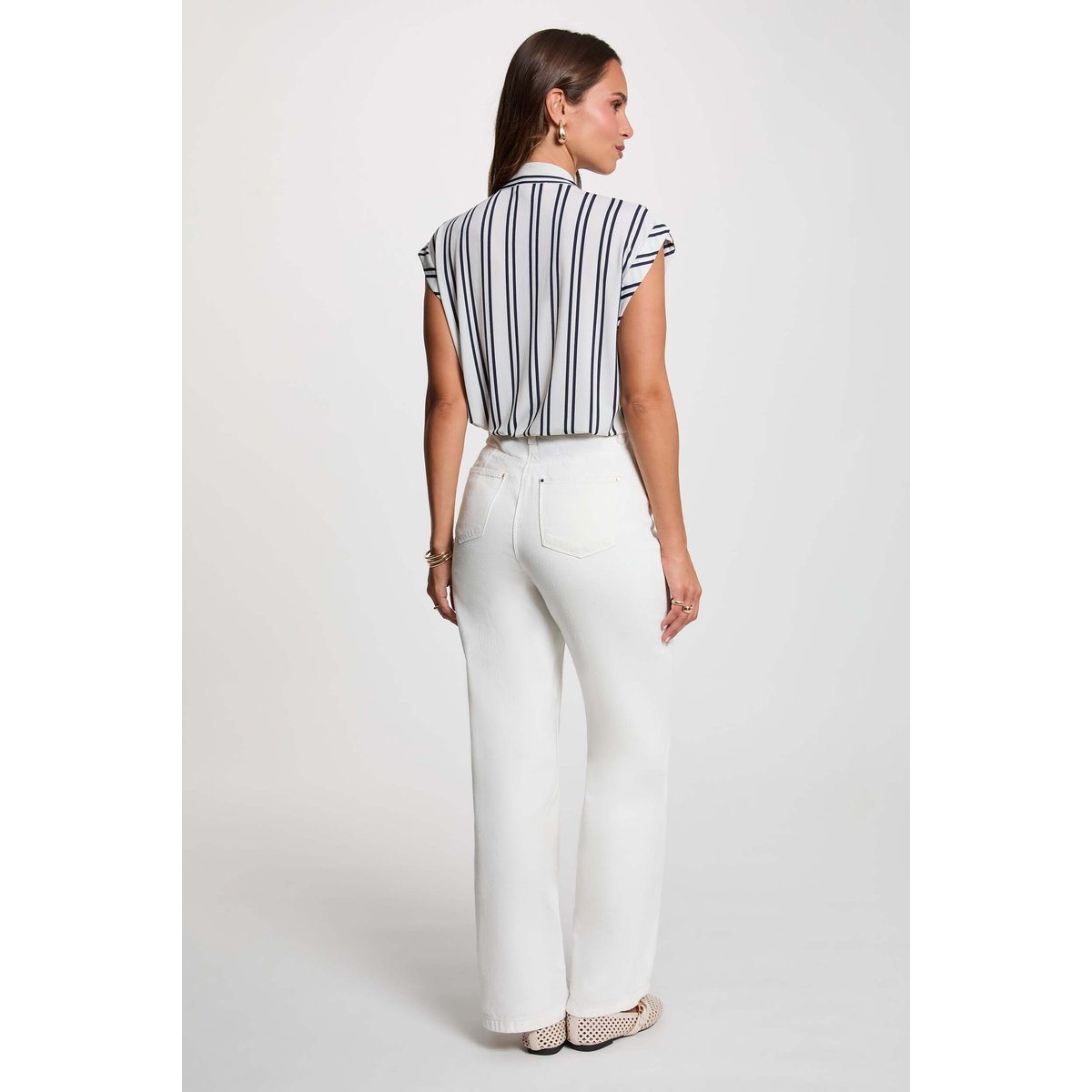 Chemise col lavallière blanc, MORGAN