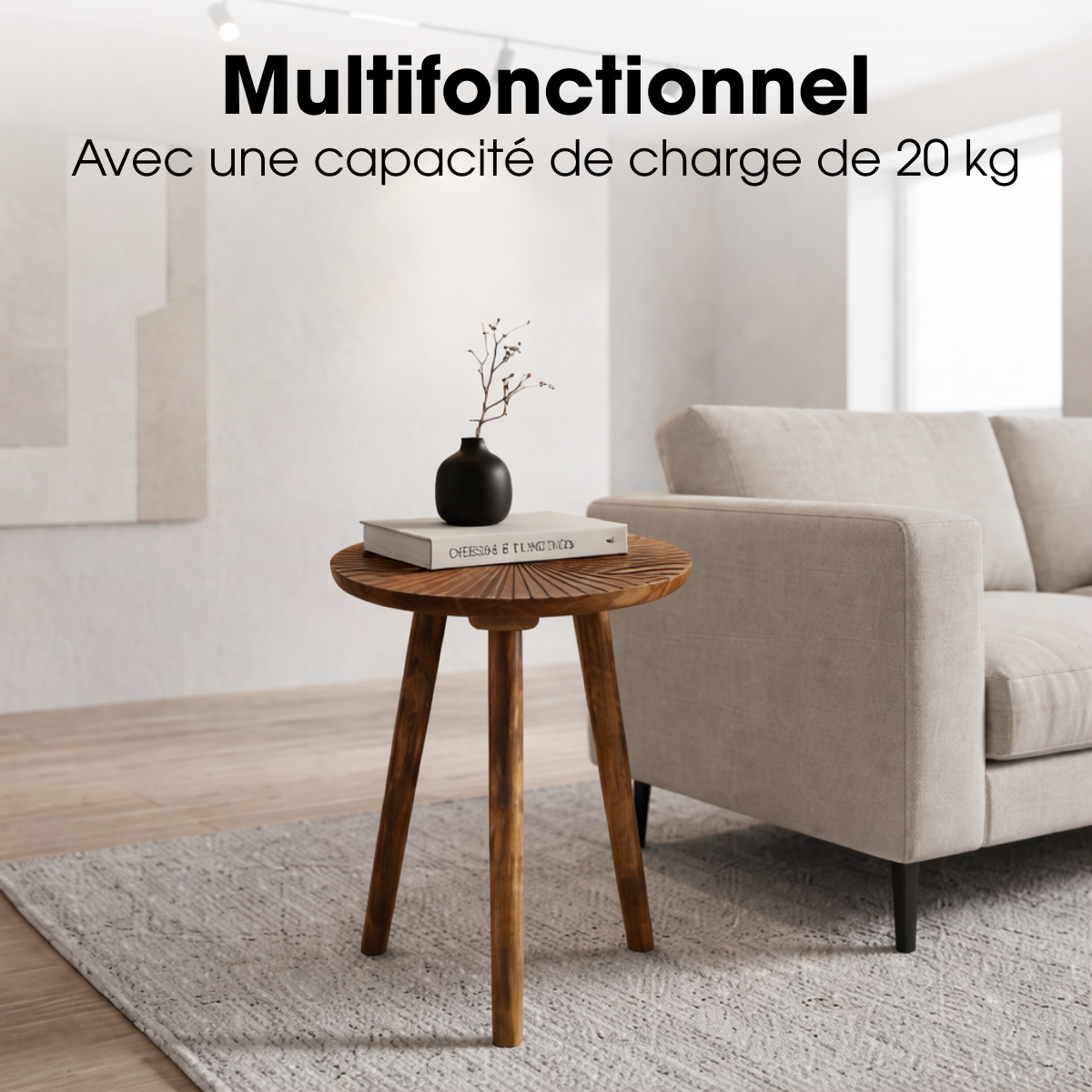 Table D'appoint POMANTE brun foncé, MICA DECORATIONS