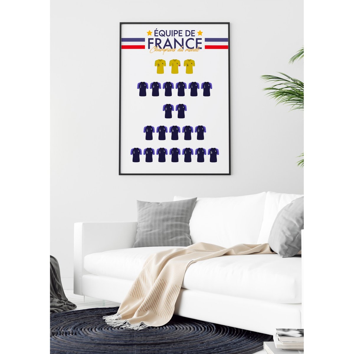 Affiche Champions du monde 2018 blanc, L'AFFICHERIE