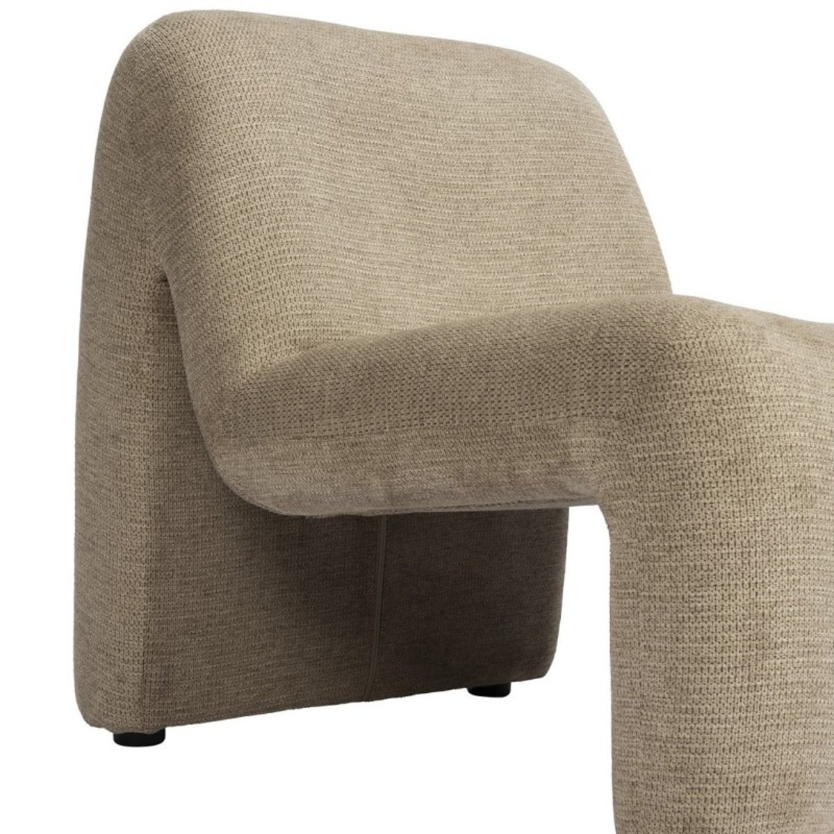 Fauteuil lounge rétro velours beige, MADAM STOLTZ