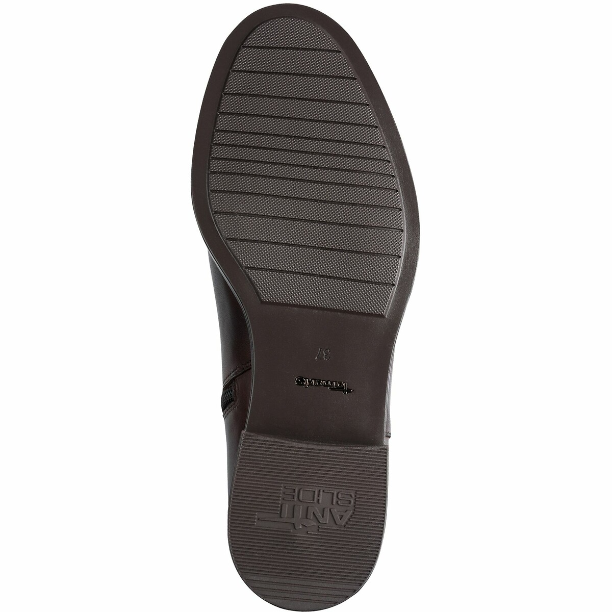 Bottes plates en cuir marron foncé, TAMARIS
