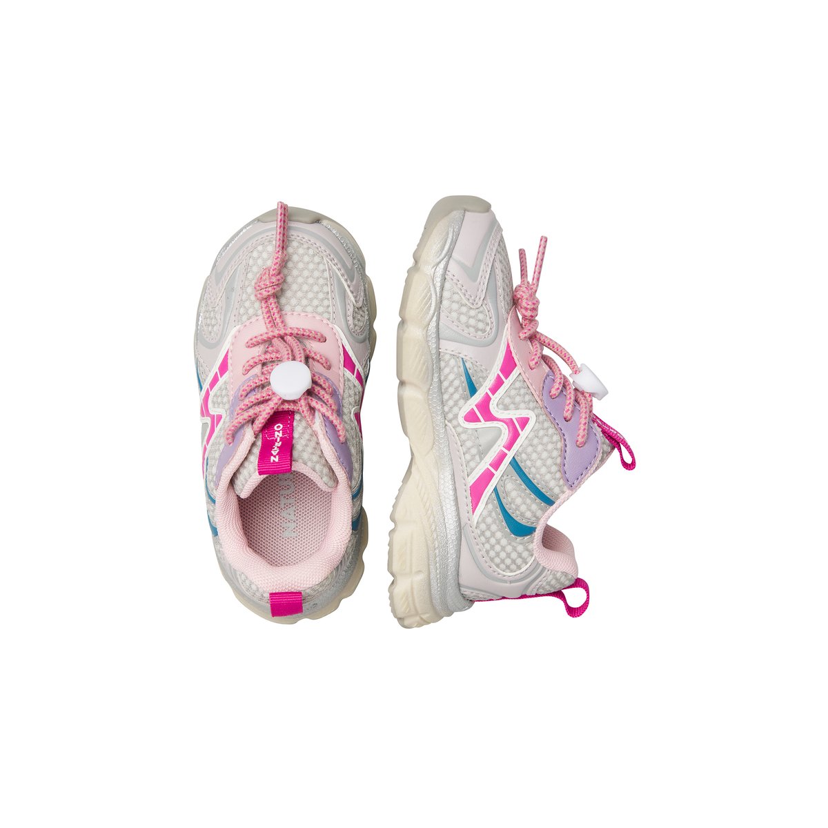 Sneakers en tissu synthétique WAVE. gris-fuchsia, NATURINO