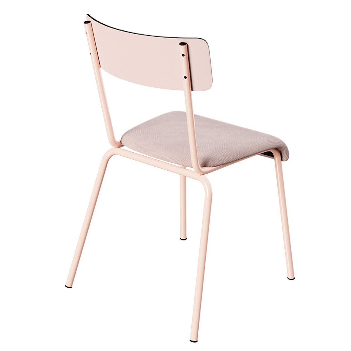 Chaise de salle à manger en velours côtelé style vintage SUZIE rose poudré, LES GAMBETTES