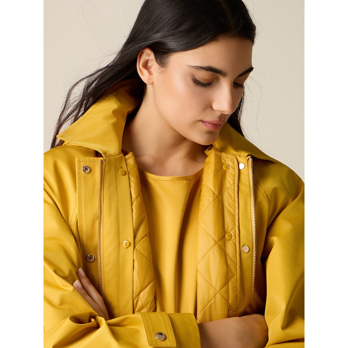 Veste avec intérieur matelassé jaune, OLTRE