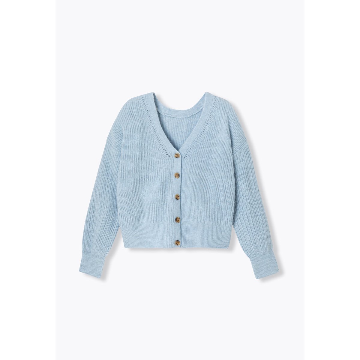 Pull cardigan recto-verso bleu ciel, PROMOD