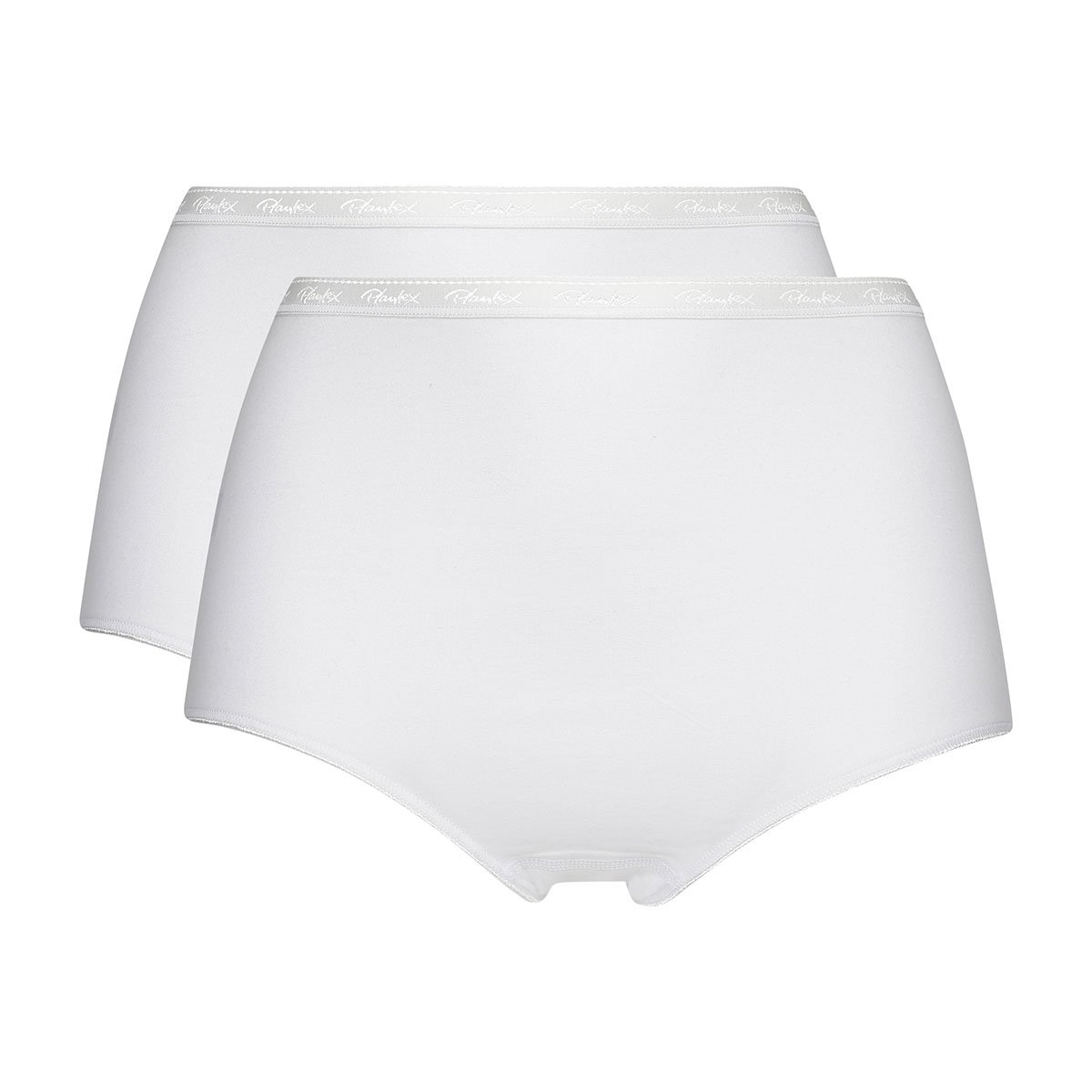 Lot de 2 culottes taille haute Coton Bio blanc, PLAYTEX