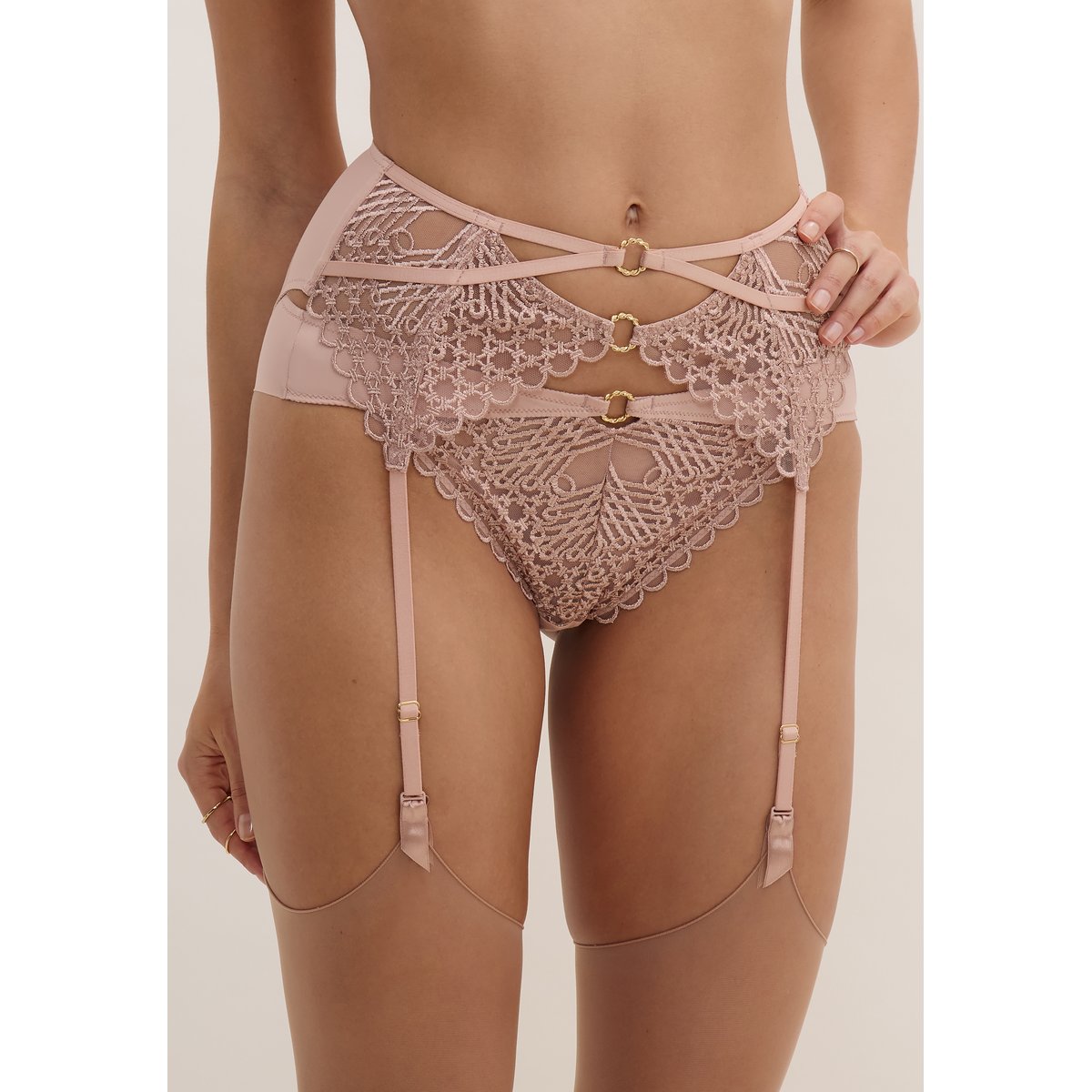Porte-jarretelles Éloge du Désir misty blush, AUBADE