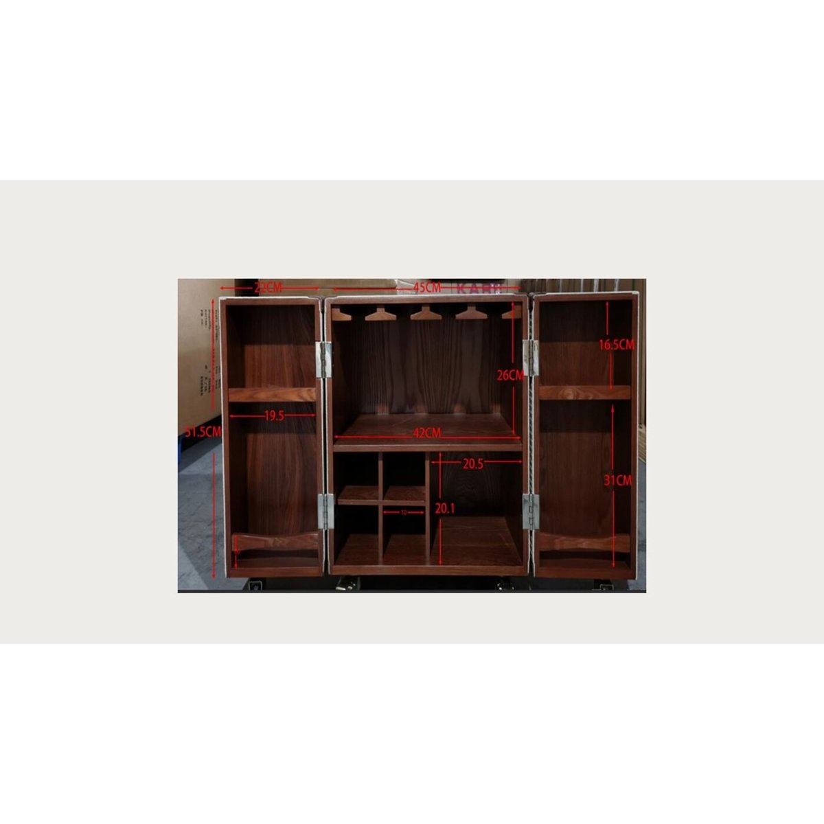 Bar-coffre en simili croco, GLOBETROTTER marron, KARE DESIGN