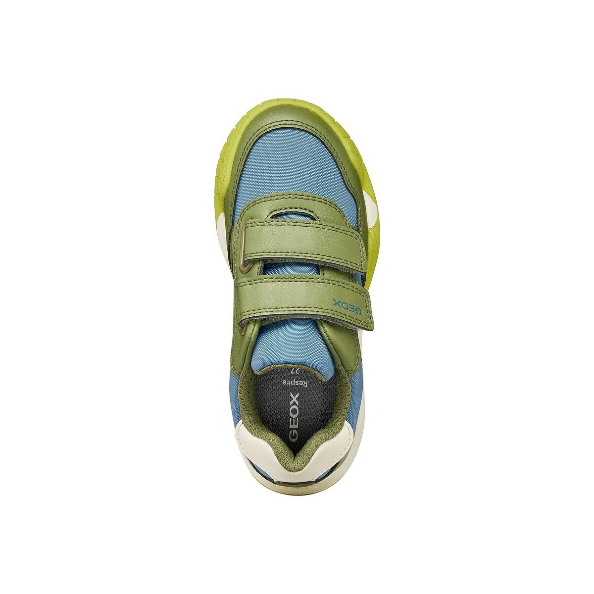 RANN-E ademende sneakers met klittenband groen/grijs, GEOX