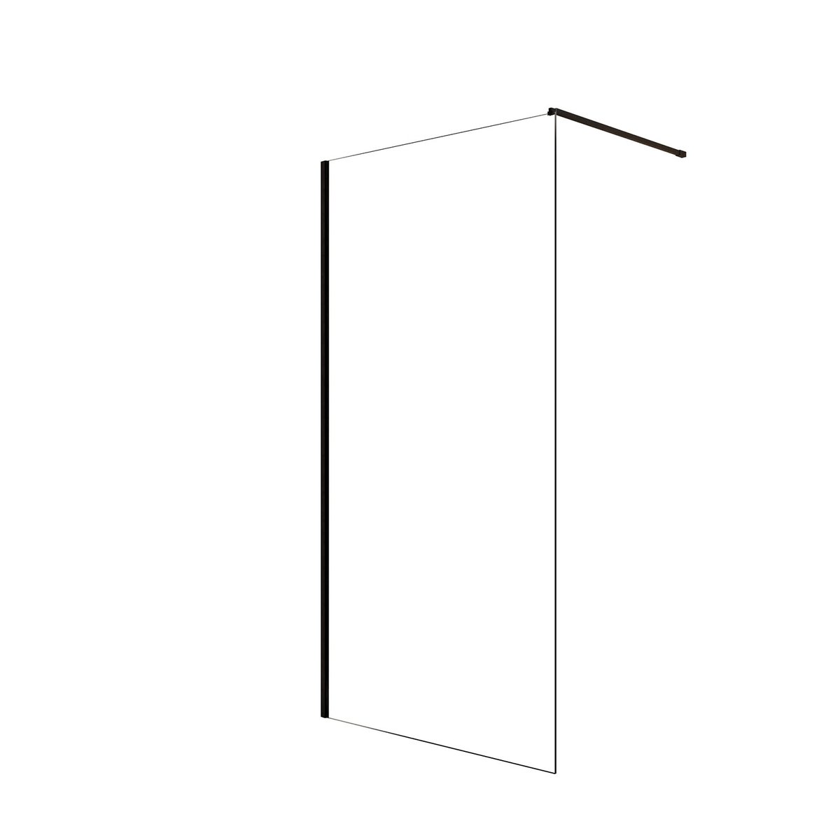 Paroi de douche à l’italienne en verre trempé 8 mm anticalcaire noir, HOME MAISON