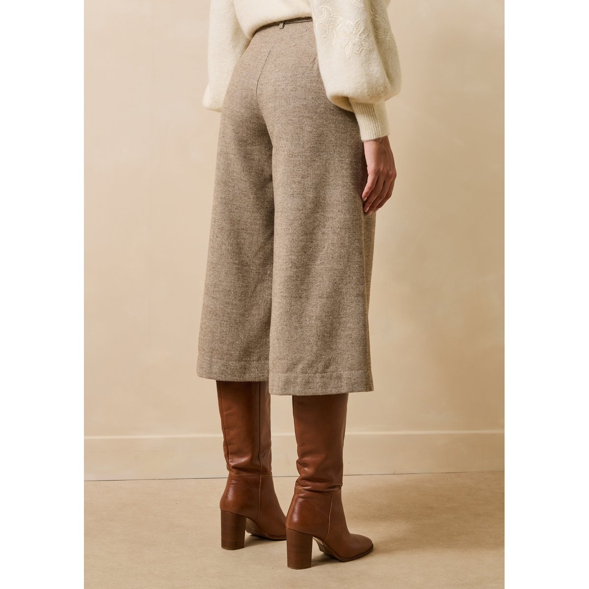 Bermuda long en tweed greige, LA FEE MARABOUTEE