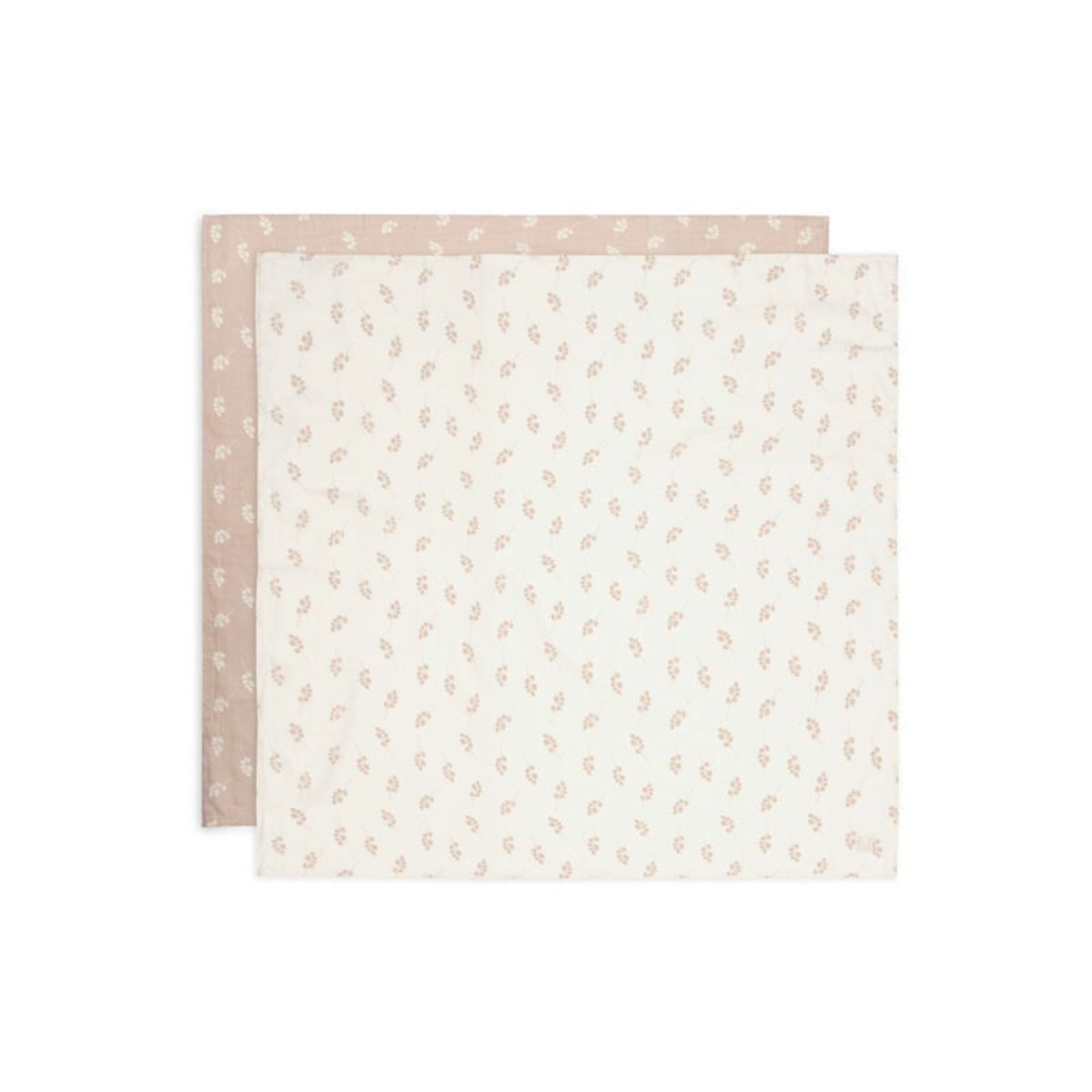 Lot de 2 langes gaze de coton 115 x 115 cm Twig Wild Rose couleur unique, JOLLEIN