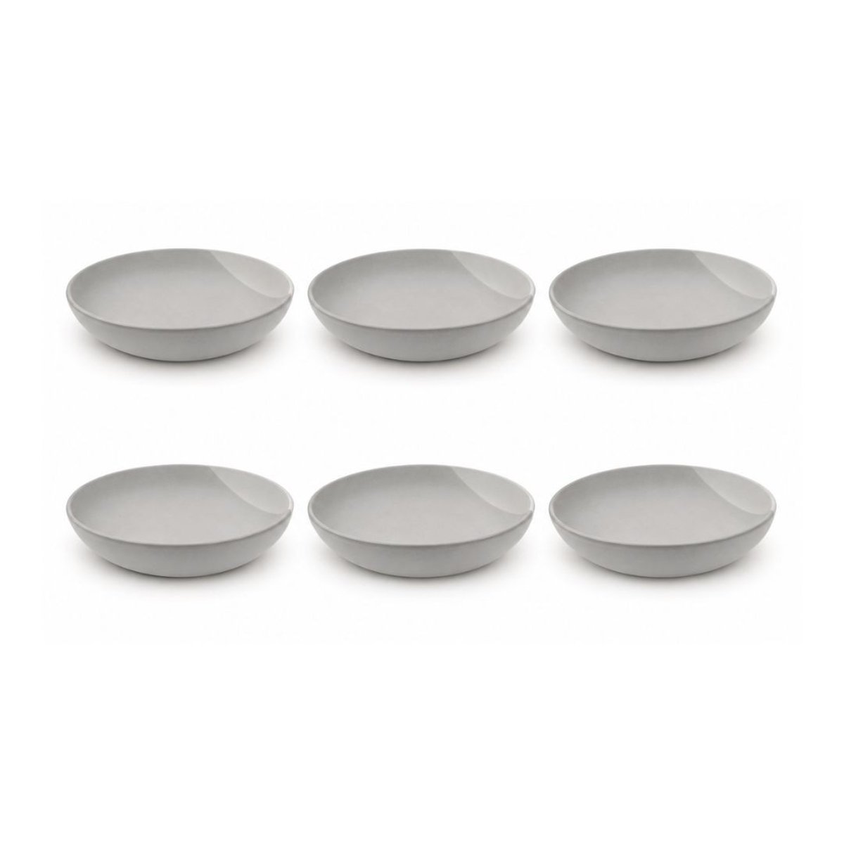 Lot de 6 assiettes creuses, TERRE DE SIENNE gris, ARTIME