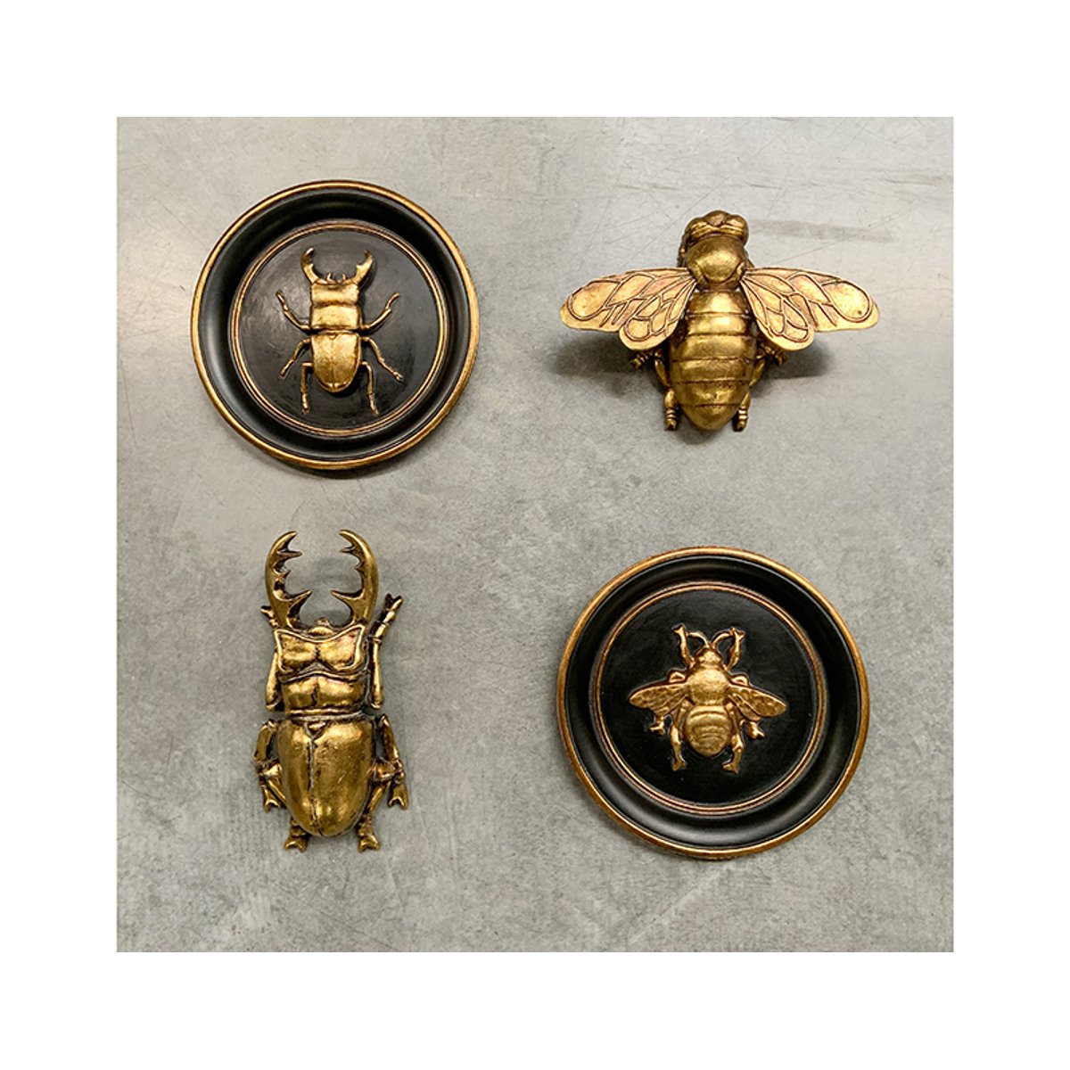 Déco murale ronde abeille 20cm noir, EMDE