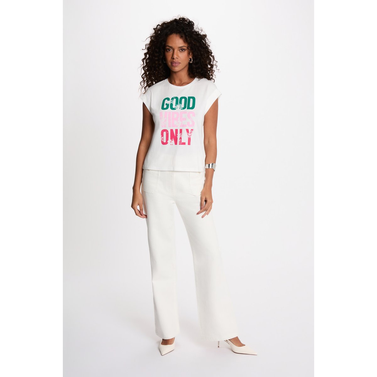 T-shirt manches courtes blanc, MORGAN