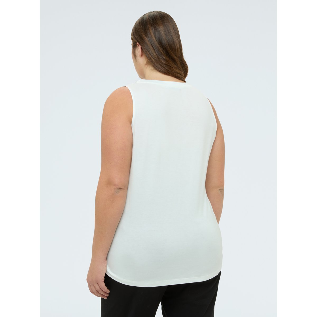 Top avec décolleté en V et détail en dentelle blanc, FIORELLA RUBINO