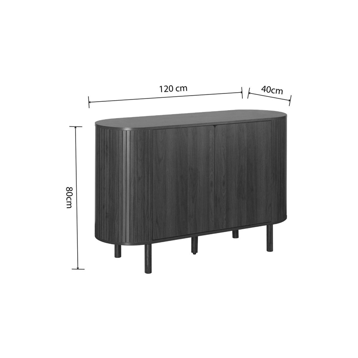 Buffet 2 portes en bois L 120 cm- ALMA bois foncé, DRAWER