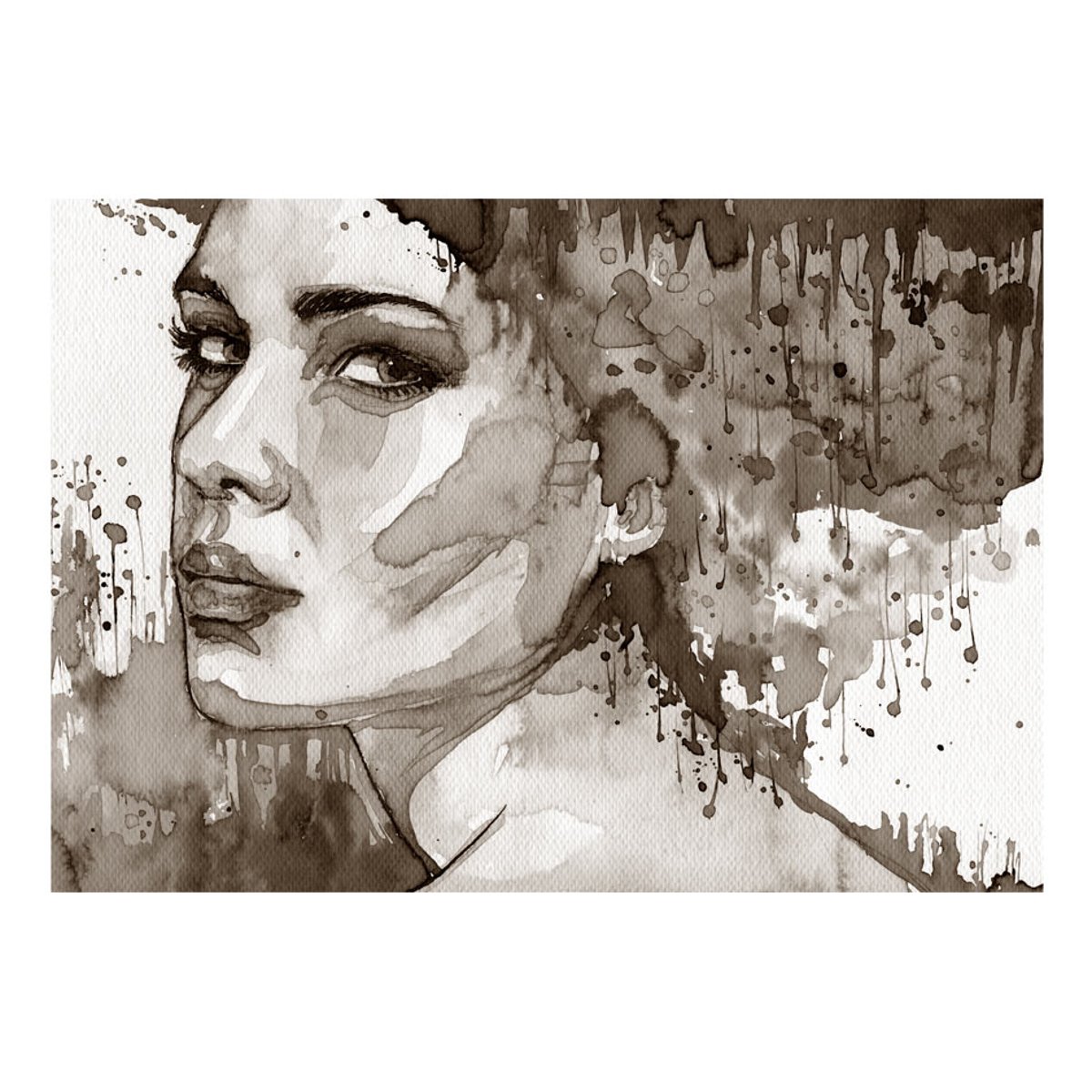 Papier peint intissé panoramique Personnes Black Lady noir, EDEN