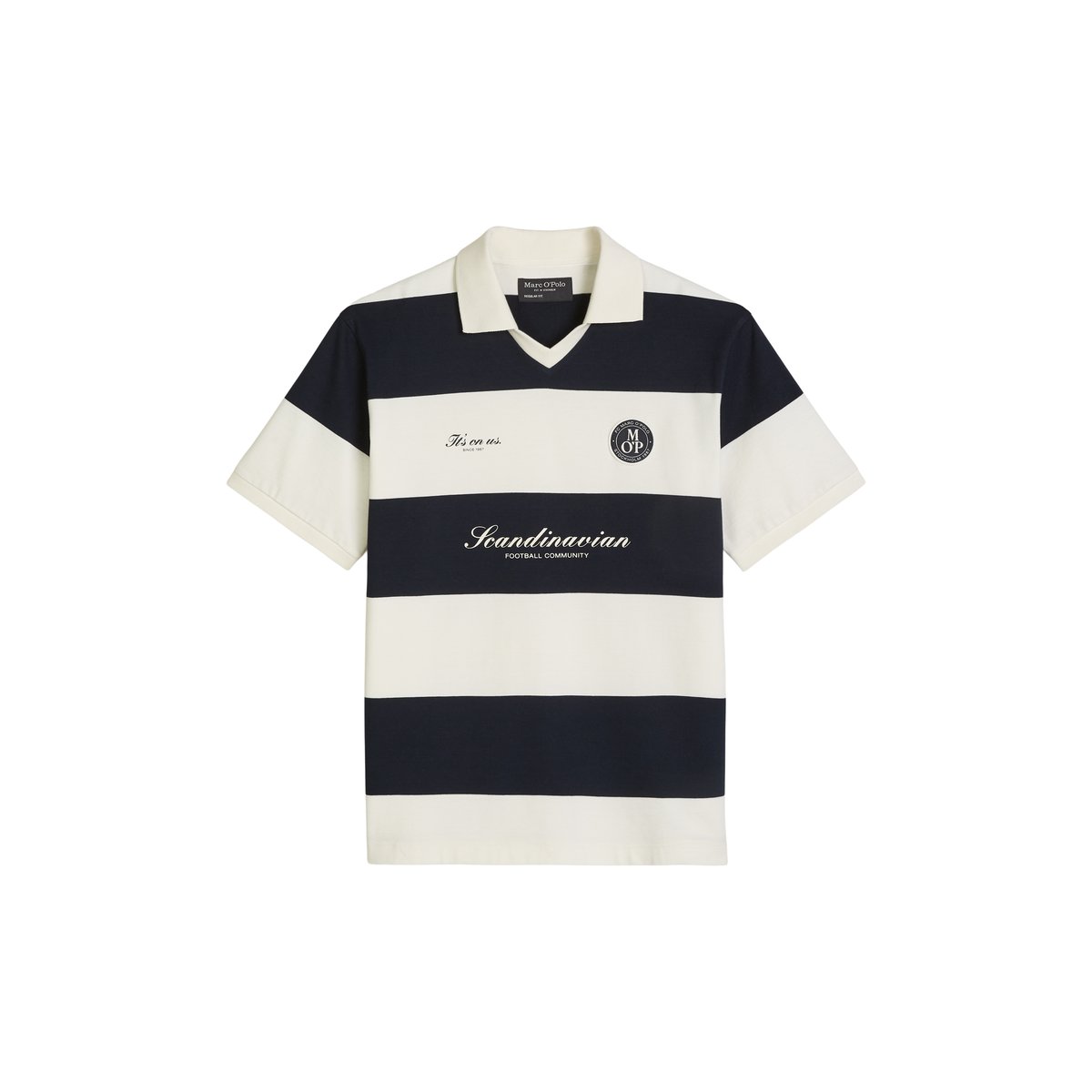MOP Club '67 Football Tricot Polo, Maillot lourd en coton bio de qualité lourde bleu foncé, MARC O'POLO