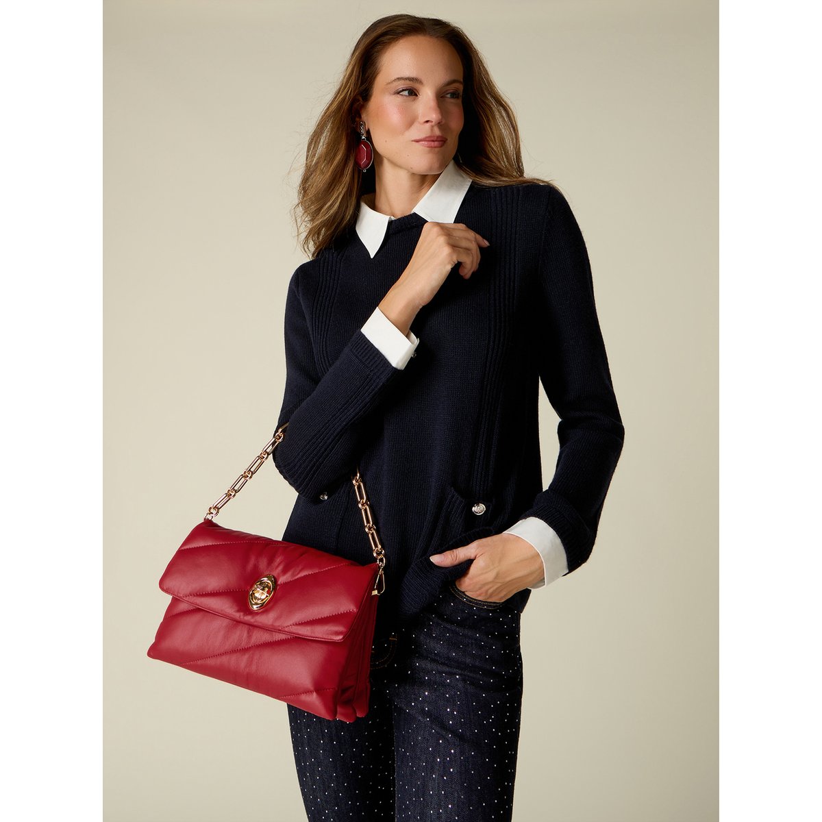 Sac matelassé rouge, OLTRE