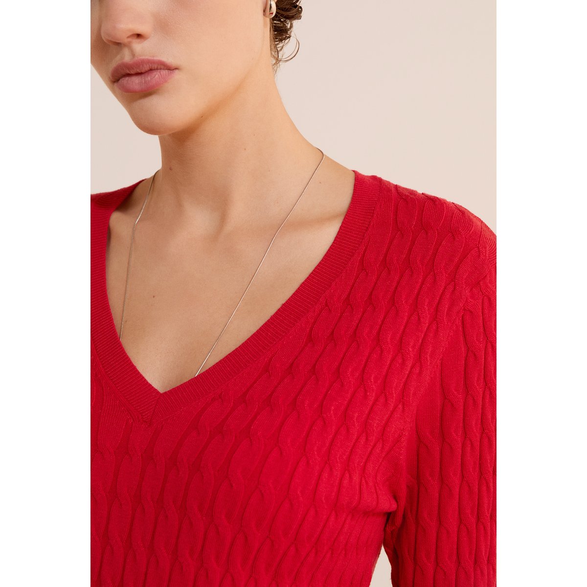 Top col V en coton BRUNO BROD jean denim, ETAM