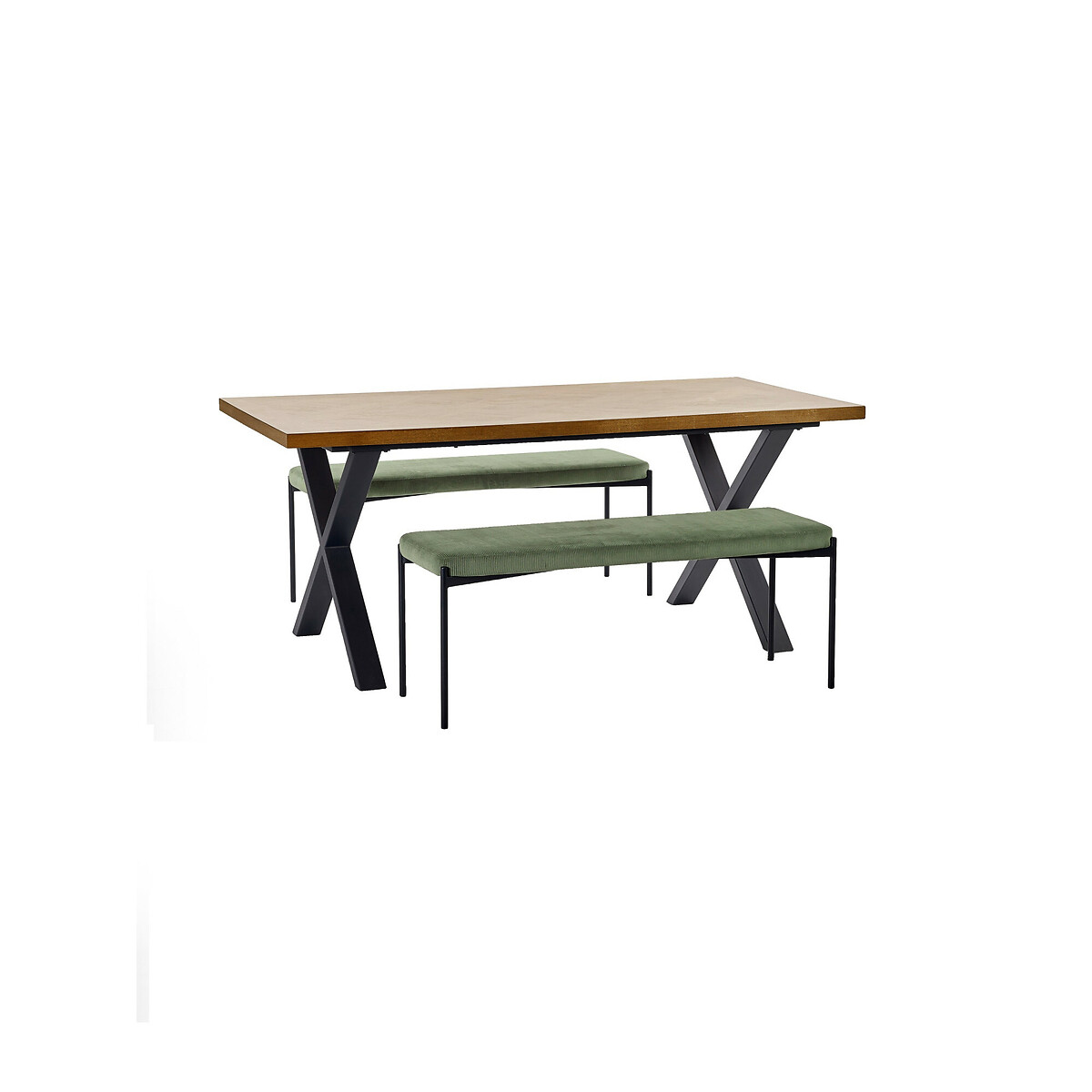 Sylvie Corduroy Upholstered Dining Bench olive green, SO'HOME
