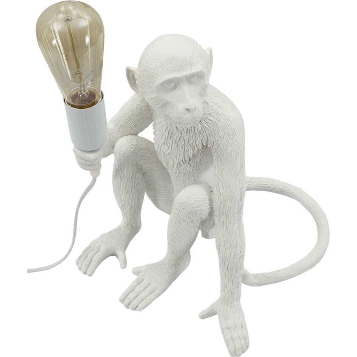 Lampe à poser sculpture singe assis GLAM blanc, RECOLLECTION