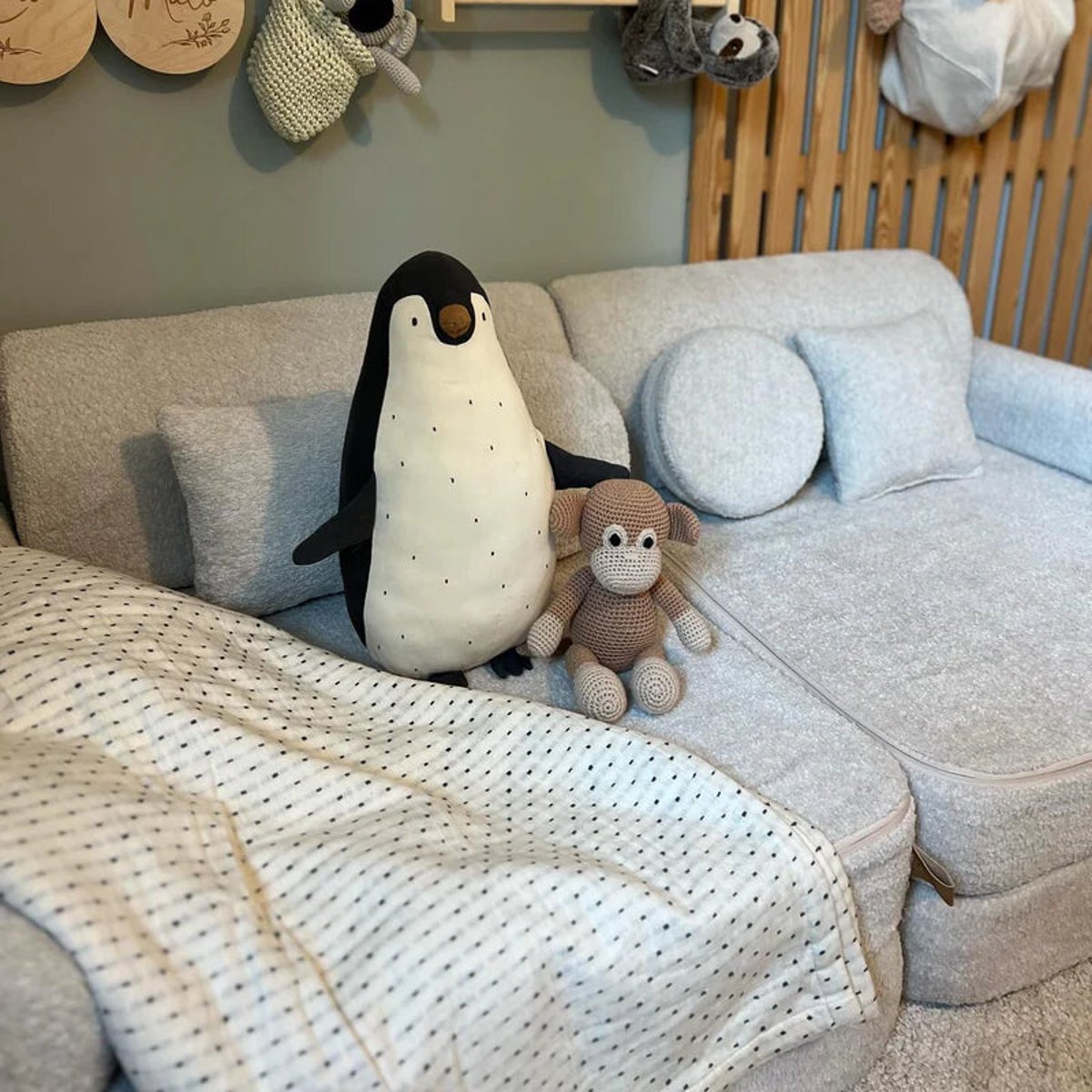 Canapé chambre enfant premium 10 pcs BOUCLE écru, MEOW BABY