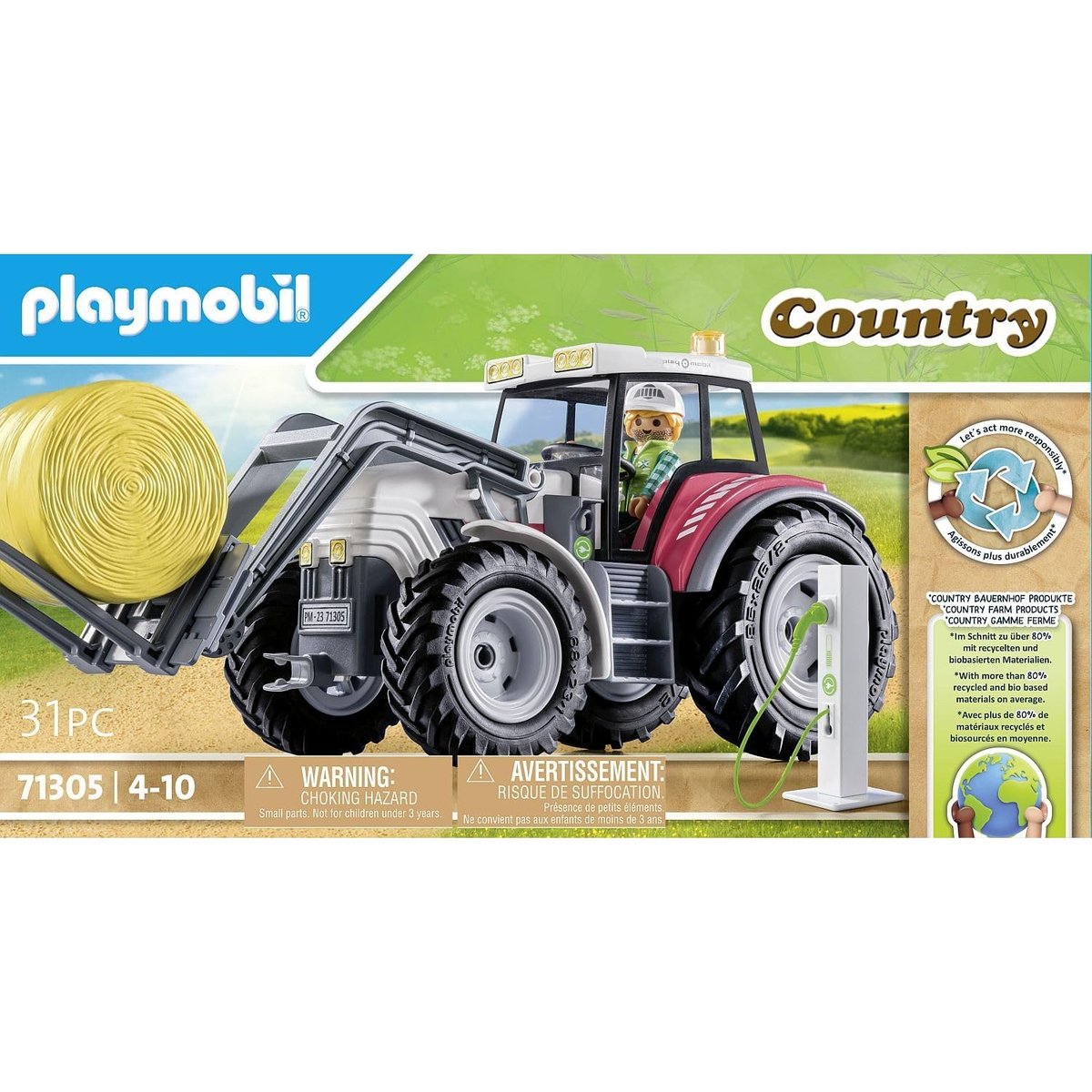 Grand tracteur électrique multicolore, PLAYMOBIL