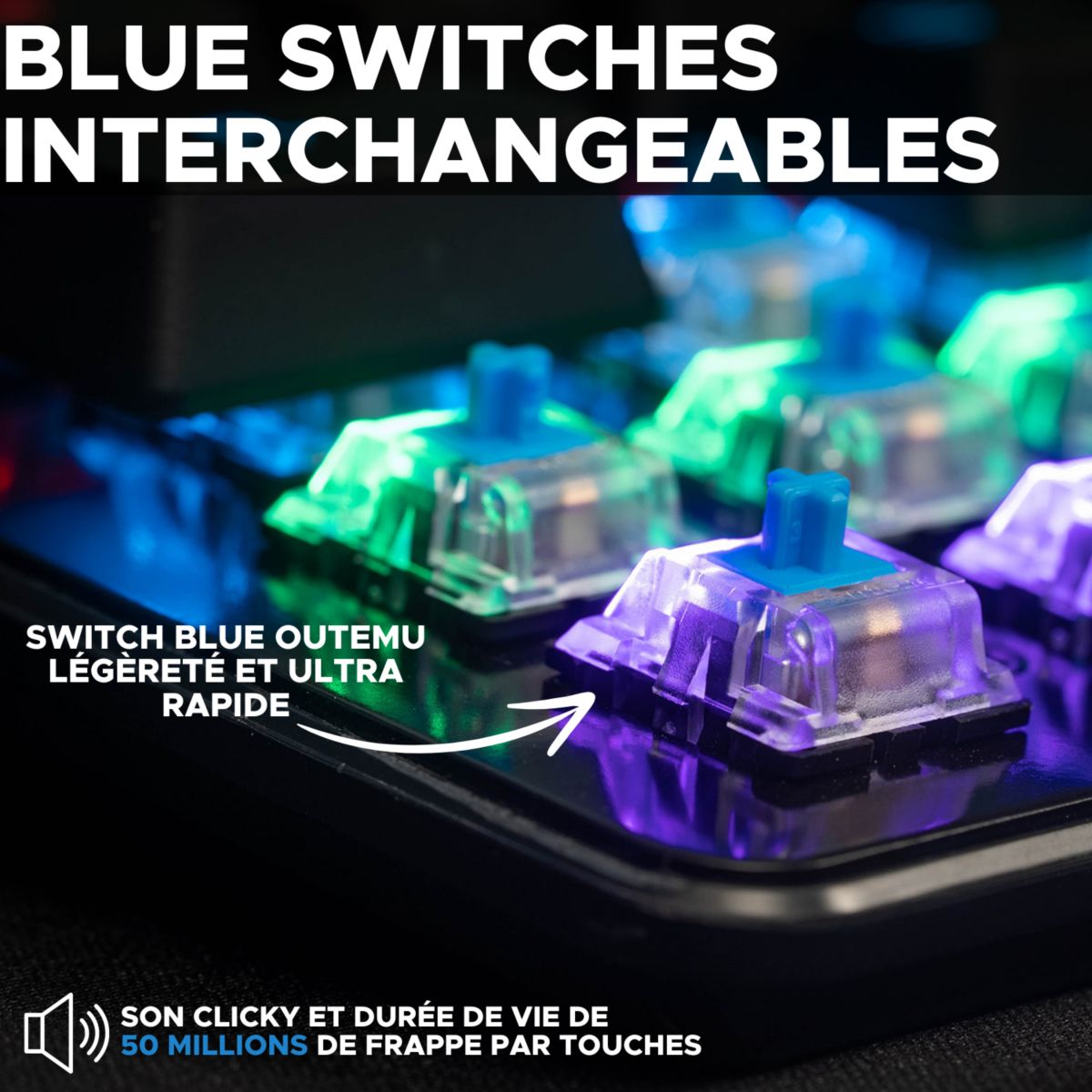 Clavier gamer KEYZ THALL SB FR couleur unique, THE G-LAB