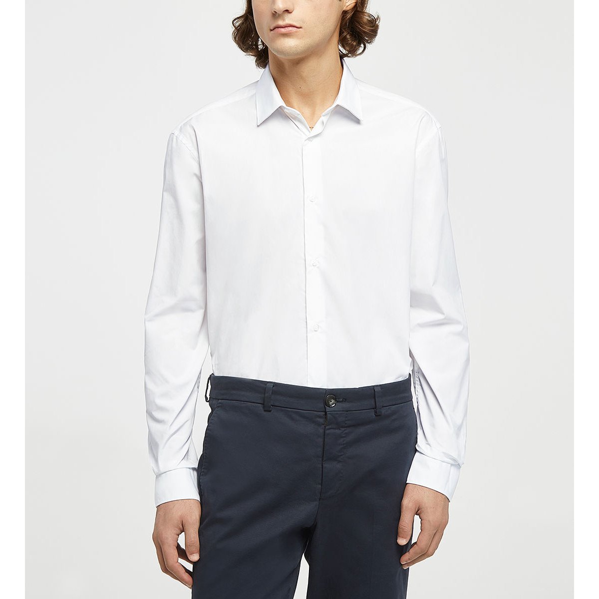 Chemise confort a2plies en coton bio double retors blanc, GALERIES LAFAYETTE