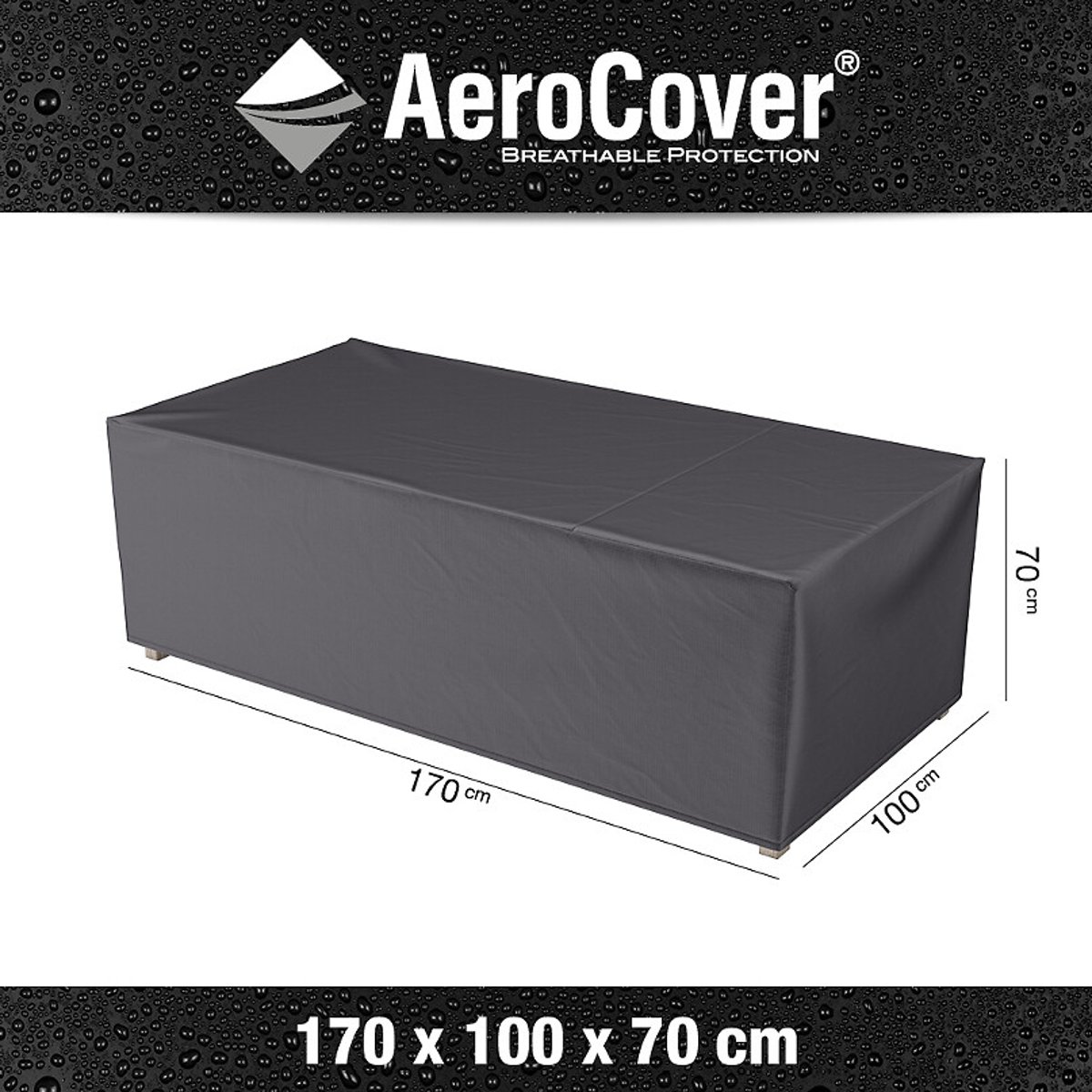 Garden Lounge Bench Cover 170x100x70cm grey, AEROCOVER