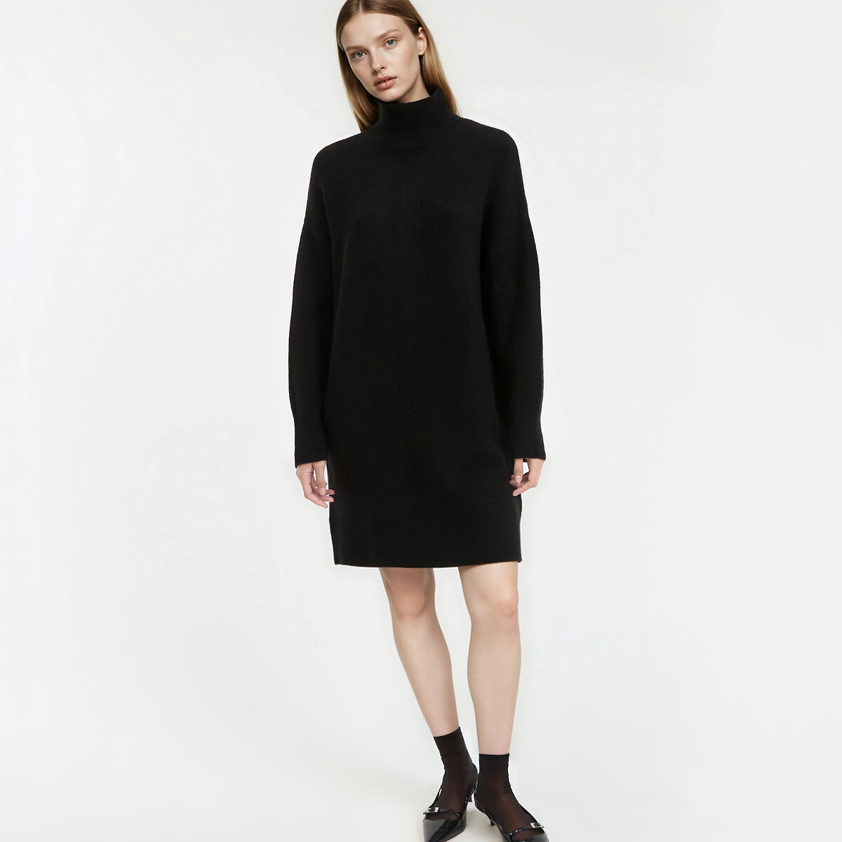 Mini Jumper Dress with Long Sleeves black, LA REDOUTE COLLECTIONS