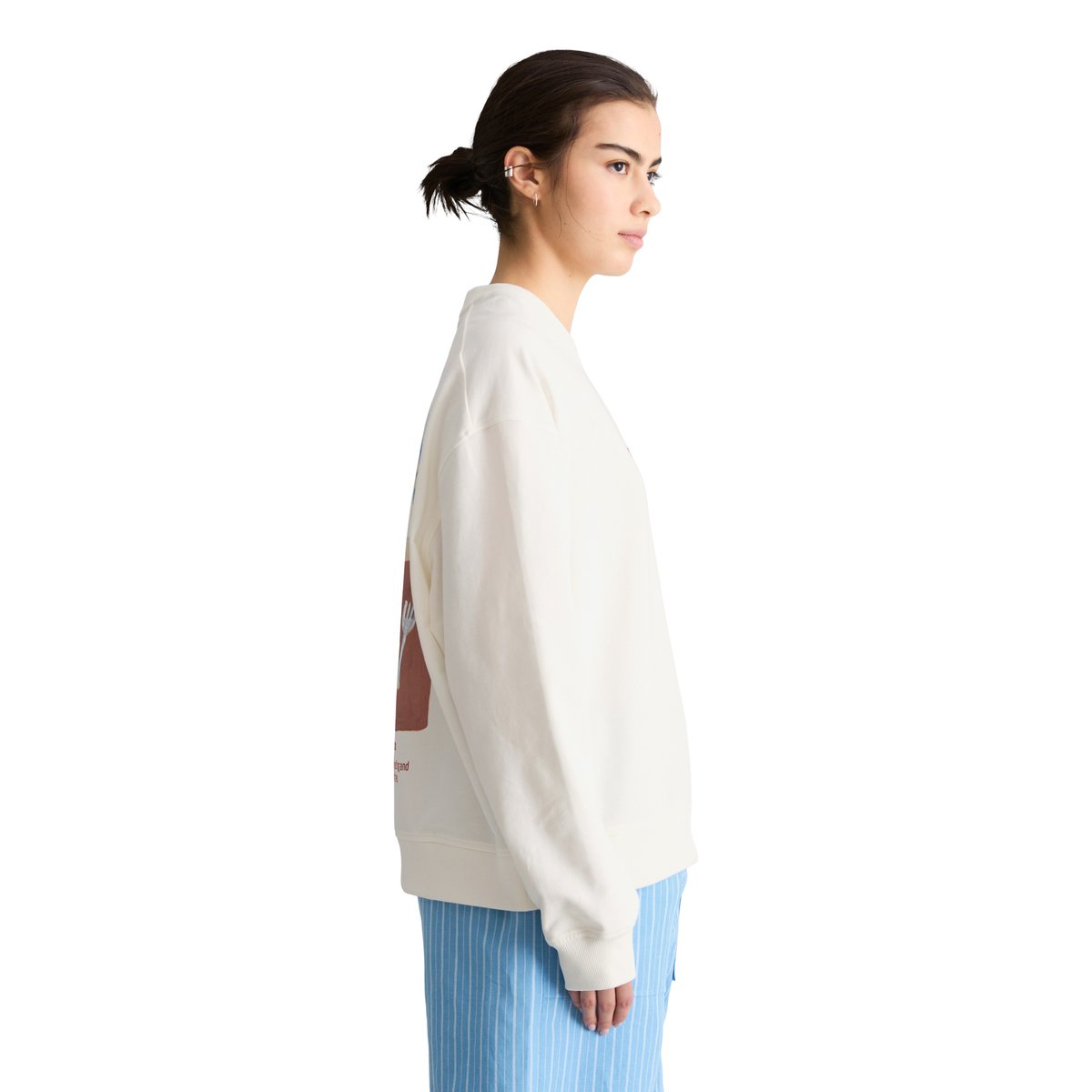 Sweat-shirt oversize avec un imprimé marquant dans le dos blanc, MARC O’POLO DENIM