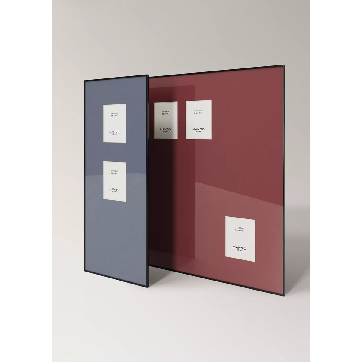 Cadre photo double en verre bleu, MANGO HOME