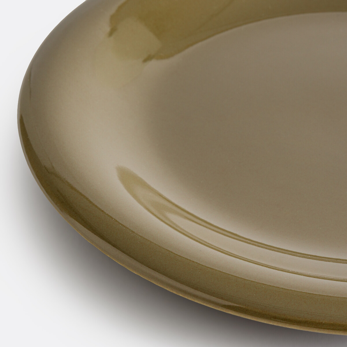 Set of 4 Toria Plates in Glazed Stoneware khaki, LA REDOUTE INTERIEURS