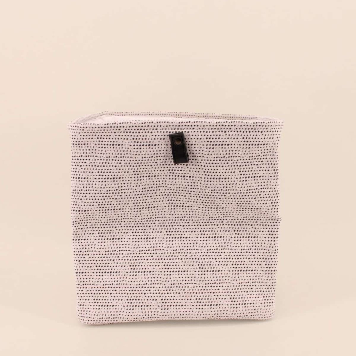Cube de rangement à pois 31x31x31cm blanc, ORNAMI