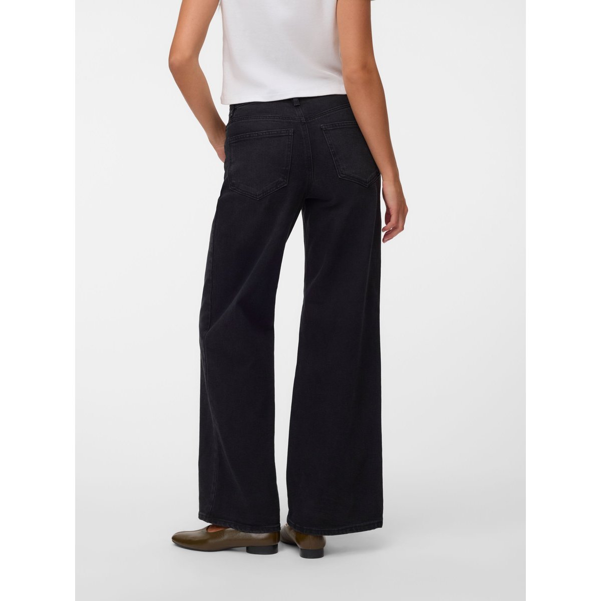 Jean À Coupe Large black denim, VERO MODA