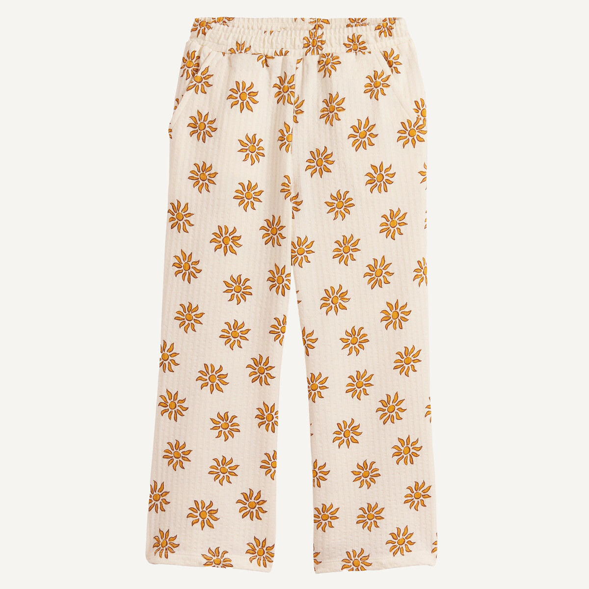 Pantalon large imprimé soleil imprimé écru, LA REDOUTE COLLECTIONS