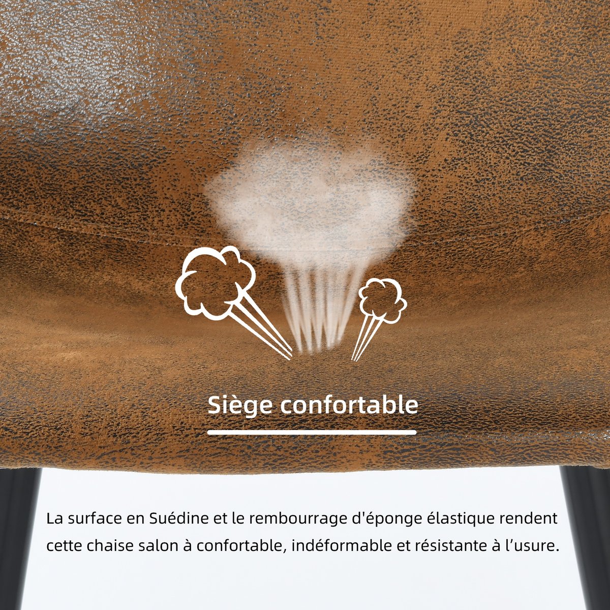 Ensemble table à manger ronde avec 4 chaises, CLIFTWHITESET white brown, MEUBLES COSY