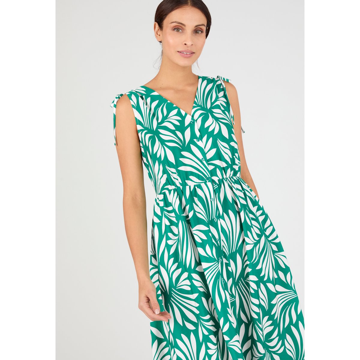 Robe longue sans manches Climatyl vert feuillage, DAMART