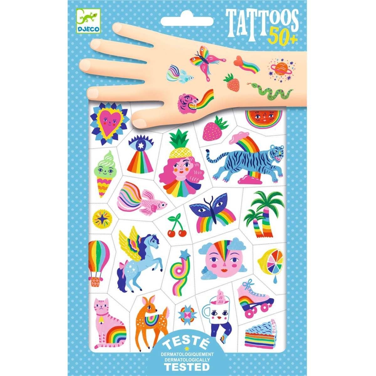 Tatouages Arc-en-ciel multicolore, DJECO