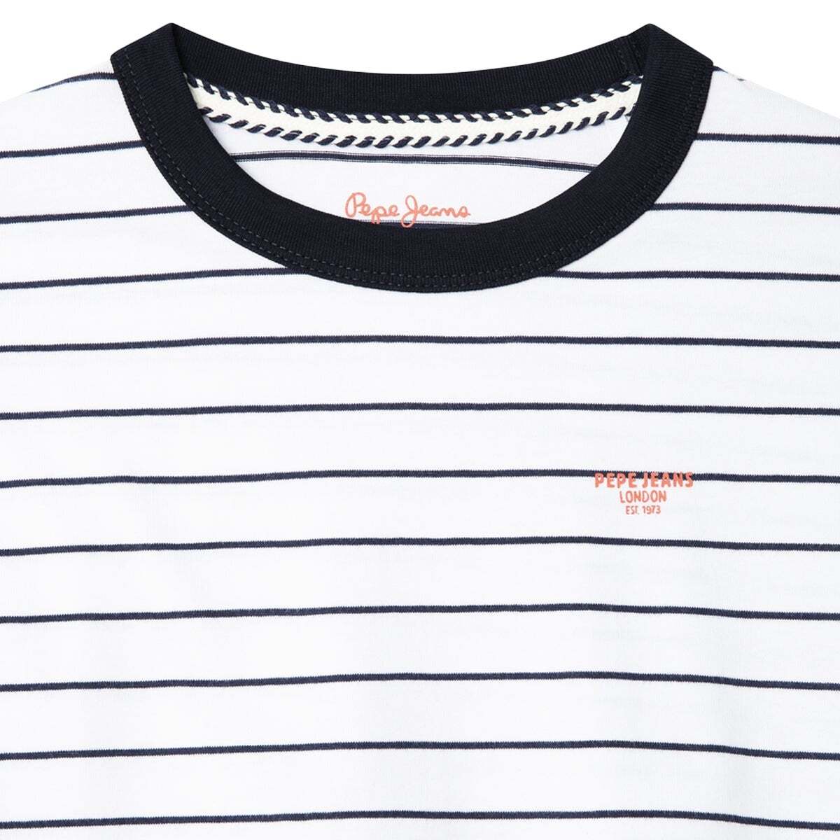 T-Shirt À Rayures Coupe Décontractée blanc, PEPE JEANS